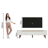 Rack Madesa Reims con Panel para TV hasta 55 Pulgadas 2 Puertas y 1 Cajón Blanco/Negro