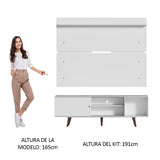 Rack Madesa Dubai con Panel para TV hasta 65 Pulgadas con Patas Blanco/Marrón