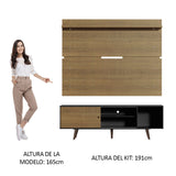 Rack Madesa Dubai con Panel para TV hasta 65 Pulgadas con Patas Negro/Marrón