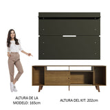 Rack Madesa Cancun con Patas y Panel para TV hasta 65 Pulgadas Marrón/Negro
