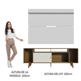Rack Madesa Cancun con Patas y Panel para TV hasta 65 Pulgadas Marrón/Blanco