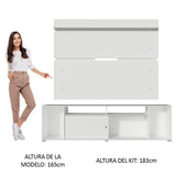 Rack Madesa Cancun con Panel para TV hasta 65 Pulgadas Blanco