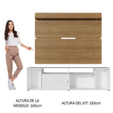 Rack Madesa Cancun con Panel para TV hasta 65 Pulgadas Blanco/Marrón