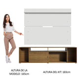 Rack Madesa Cancun con Panel para TV hasta 65 Pulgadas Marrón/Blanco