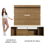 Rack Madesa Cancun con Panel para TV hasta 65 Pulgadas Marrón