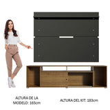 Rack Madesa Cancun con Panel para TV hasta 65 Pulgadas Marrón/Negro