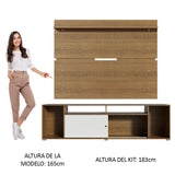 Rack Madesa Cancun con Panel para TV hasta 65 Pulgadas Marrón/Blanco