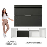 Rack Madesa Cancun con Panel para TV hasta 65 Pulgadas Blanco/Negro