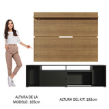Rack Madesa Cancun con Panel para TV hasta 65 Pulgadas Negro/Marrón