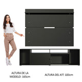 Rack Madesa Cancun con Panel para TV hasta 65 Pulgadas Negro