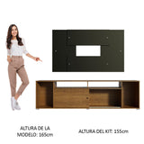 Rack Madesa Cancun con Panel para TV hasta 58 Pulgadas Marrón/Negro