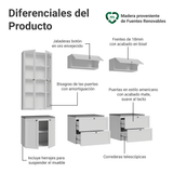 Centros de Entretenimiento con Rack + Cristaleiro 230 cm Blanco Vik Madesa 01