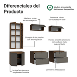 Centros de Entretenimiento con Rack + Cristaleiro 230 cm Marrón/Gris/Marrón Vik Madesa 02
