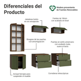 Centros de Entretenimiento con Rack + Cristaleiro 230 cm Marrón/Verde/Marrón Vik Madesa 02