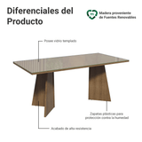 Escritorio para Oficina Director Presidente 180 cm con Tapa de Vidrio 5388 Marrón/Crema