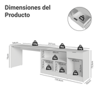 Escritorio Esquinero Gamer 300 cm Blanco Roma Madesa