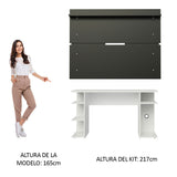 Escritorio Gamer Madesa 9409 con Panel para TV hasta 65 Pulgadas Blanco/Negro