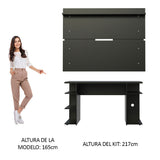 Escritorio Gamer Madesa 9409 con Panel para TV hasta 65 Pulgadas Negro