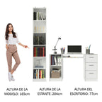 Kit Escritorio y Estante Multiuso Blanco Madesa