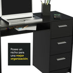 Kit Escritorio y Estante Multiuso Negro Alaska Madesa