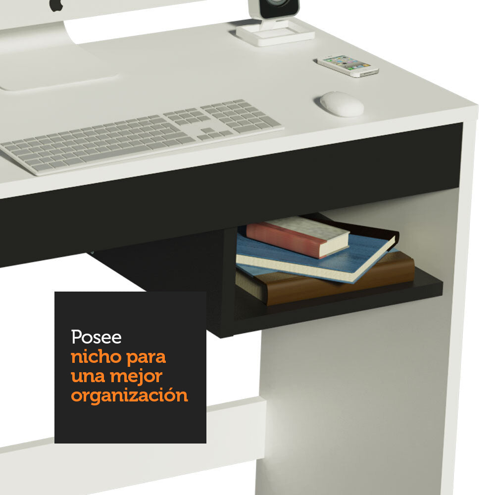 Escritorio Madesa Rubi y Librero Organizador 6906 Blanco