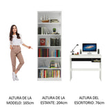 Escritorio Madesa Rubi + Biblioteca 6908 Blanco