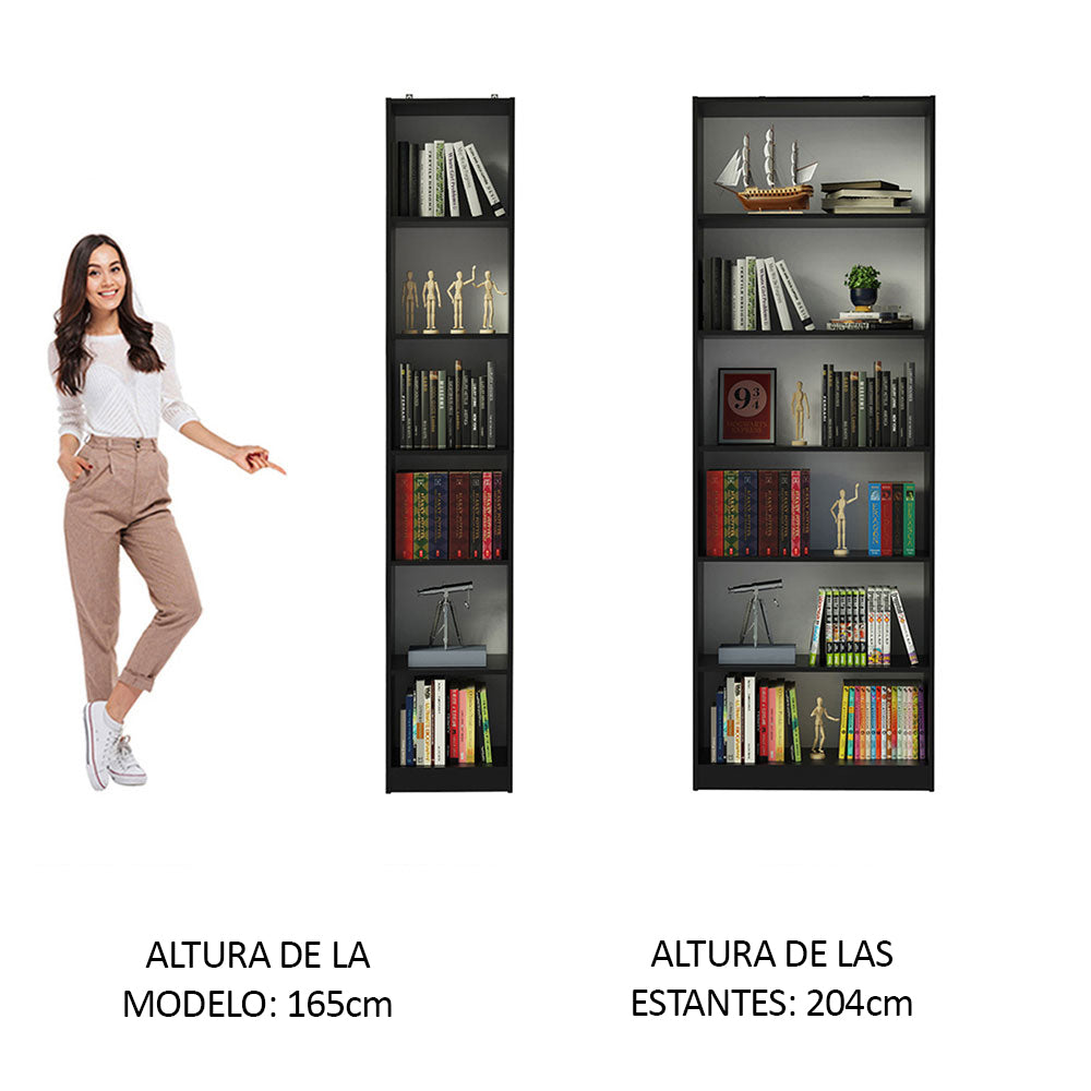 Kit Biblioteca Madesa Estante Librero 6908 + Estante Librero 6906 Negro