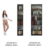 Kit Biblioteca Madesa Estante Librero 6908 + Estante Librero 6906 Negro
