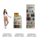 Kit Biblioteca Madesa Estante Librero 6908 + Estante Librero 6907 Blanco