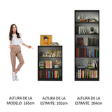 Kit Biblioteca Madesa Estante Librero 6908 + Estante Librero 6907 Negro