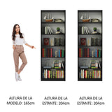 Kit Biblioteca Madesa con 2 Estantes Librero 6908 Negro