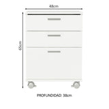 Combo Escritorio/Oficina con Mesa Industrial + Cajonera Blanco/Gris Madesa