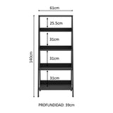 Kit Escritorio Industrial y Estante Escalera Negro Madesa