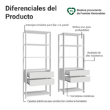 Estante Mueble Multiuso para Livros 4 Cajones 8 Repisas 140cm Blanco Madesa