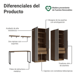 Conjunto Home Office 2 Armarios Neo 1 Escritorio 2 Repisas Marrón/Crema Madesa