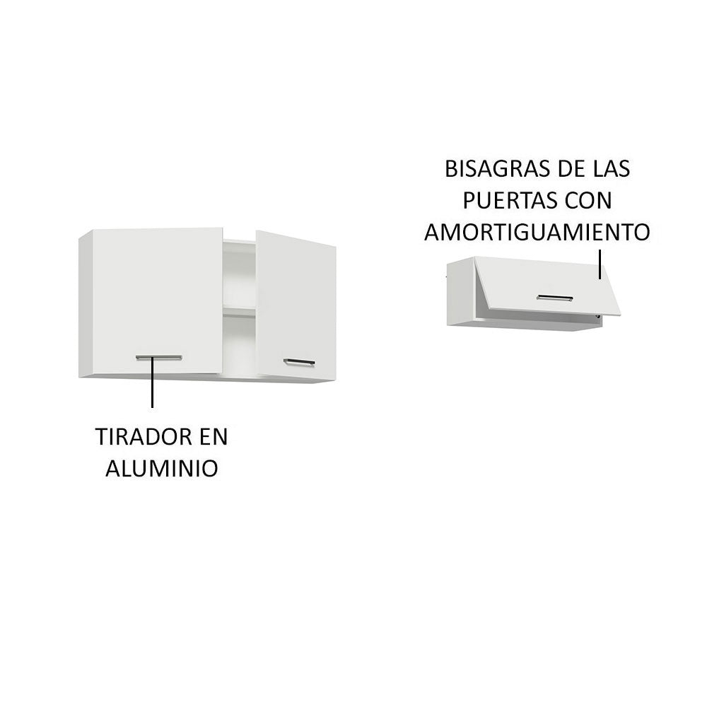 Kit con 2 Gabinetes superiores 3 Puertas Blanco Agata