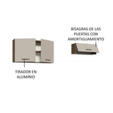 Kit con 2 Gabinetes superiores 3 Puertas Marrón/Crema Agata