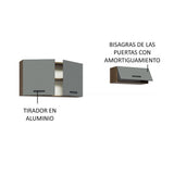 Kit con 2 Gabinetes Superiores 3 Puertas Marrón/Gris Agata