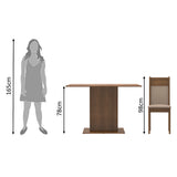 Juego de Comedor Madesa Gabi Mesa Tapa de Madera con 2 Sillas Marrón/Crema/Sintético Beige