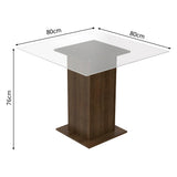 Juego de Comedor con Tapa de Vidrio 4 Sillas Marrón/Negro Anita