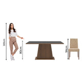 Juego de Comedor Madesa Ingrid Mesa Tapa de Madera con 4 Sillas Marrón/Negro/Imperial