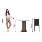 Juego de Comedor Madesa Aline Mesa Tapa de Vidrio con 4 Sillas Negro/Marrón