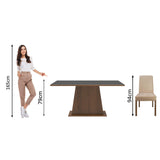 Juego de Comedor Madesa Flavia Mesa con Tapa de Madera con 4 Sillas Marrón/Negro/Imperial