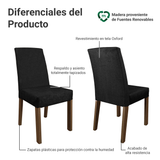 Juego de Comedor Mesa Tapa de Madera 4 Sillas Marrón/Negro/Oxford Karina Madesa