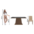 Juego de Comedor Aryeli Mesa Rectangular Tapa de Vidrio con 4 Sillas MP Madesa