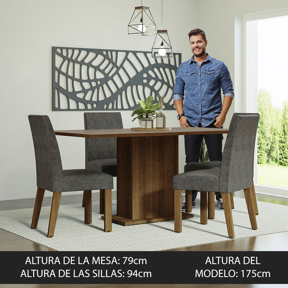 Juego de Comedor con Mesa y 4 Sillas Madesa Keila MCP
