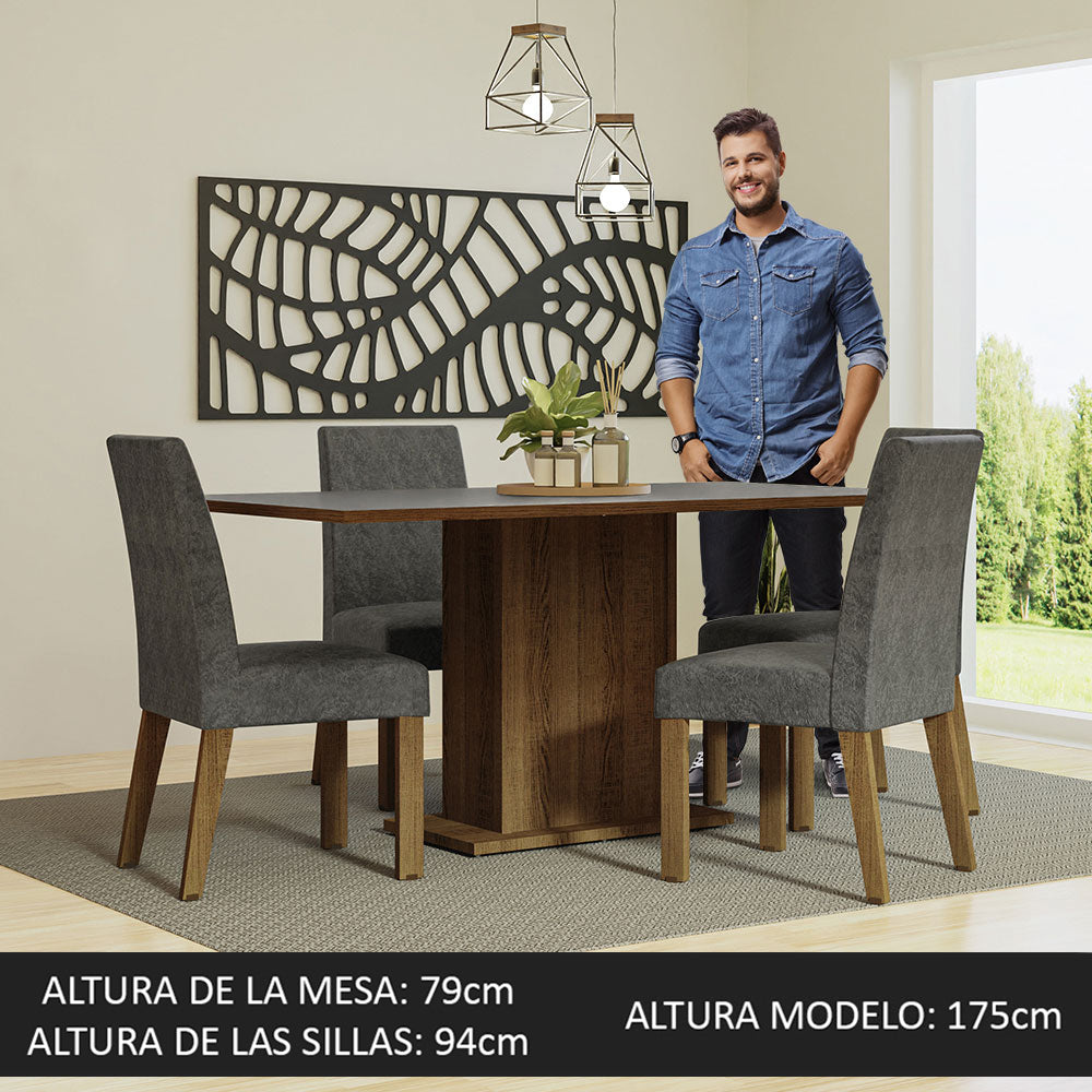 Juego de Comedor con Mesa y 4 Sillas Madesa Keila MCP