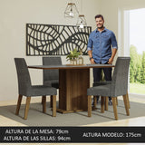 Juego de Comedor con Mesa y 4 Sillas Madesa Keila MCP