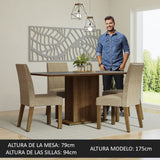 Juego de Comedor Mesa con Tapa de Madera 4 Sillas Marrón/Gris/Imperial Keila Madesa