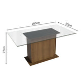 Juego de Comedor Mesa Tapa de Vidrio 4 Sillas Marrón/Lírio Beige España Madesa